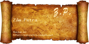 Zám Petra névjegykártya